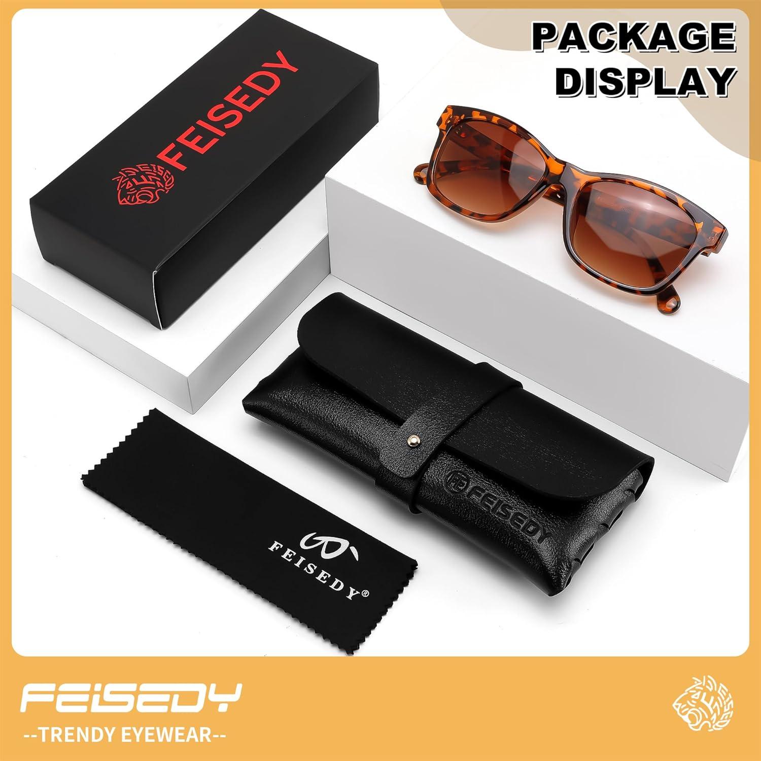 image:imageFEISEDY Bifocal Reading Sunglasses for Women Trendy Sunglasse Readers Outdoor Reader Sun Glasses UV400 Protection B0354Tortoise
