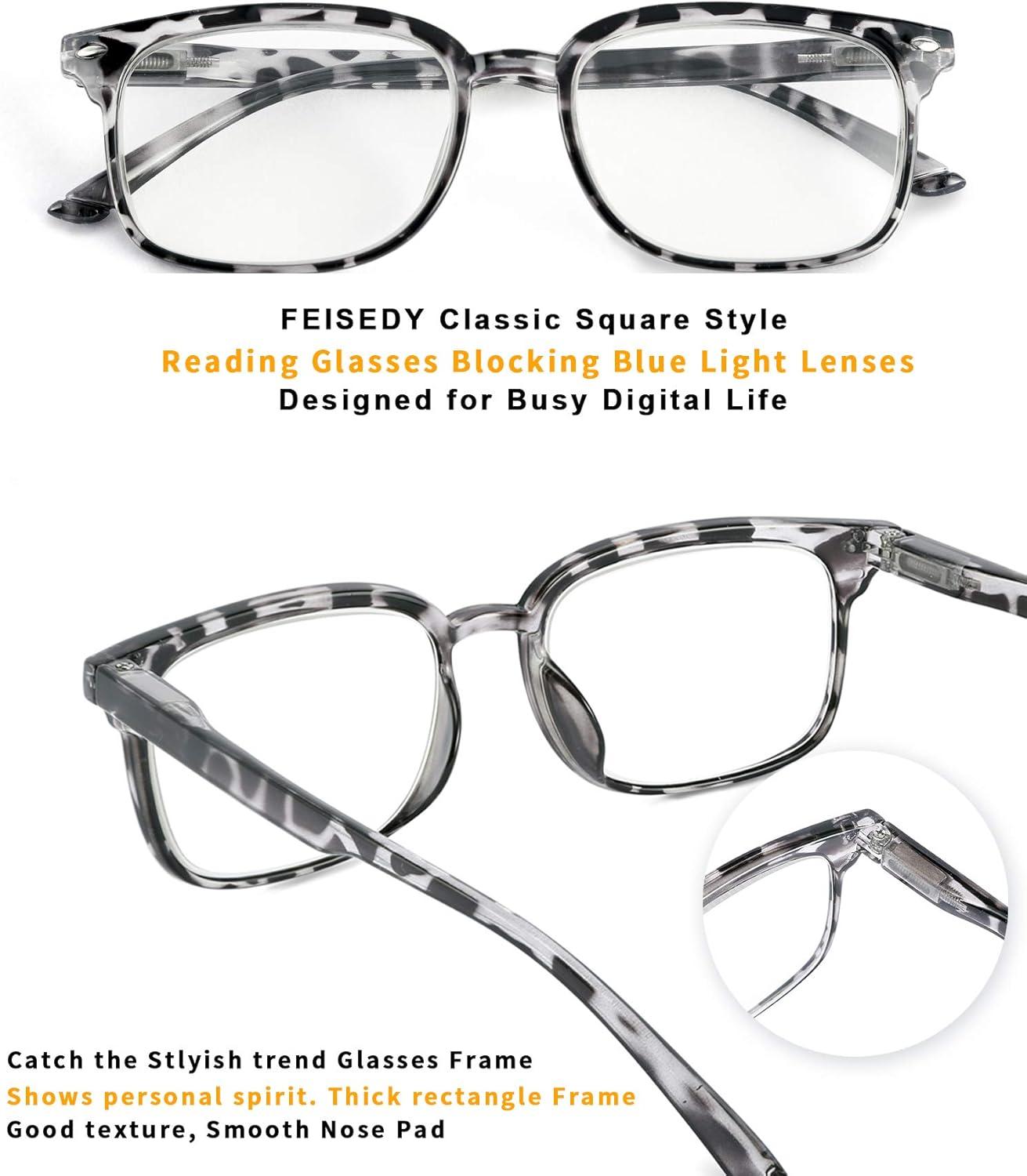 image:imageFEISEDY Reading Glasses Blue Light Blocking Reader Glasses with Spring Temples B2566Leopard