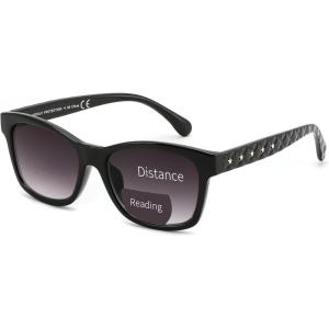 FEISEDY Bifocal Reading Sunglasses for Women, Trendy Sunglasse Readers, Outdoor Reader Sun Glasses, UV400 Protection B0354(Black)