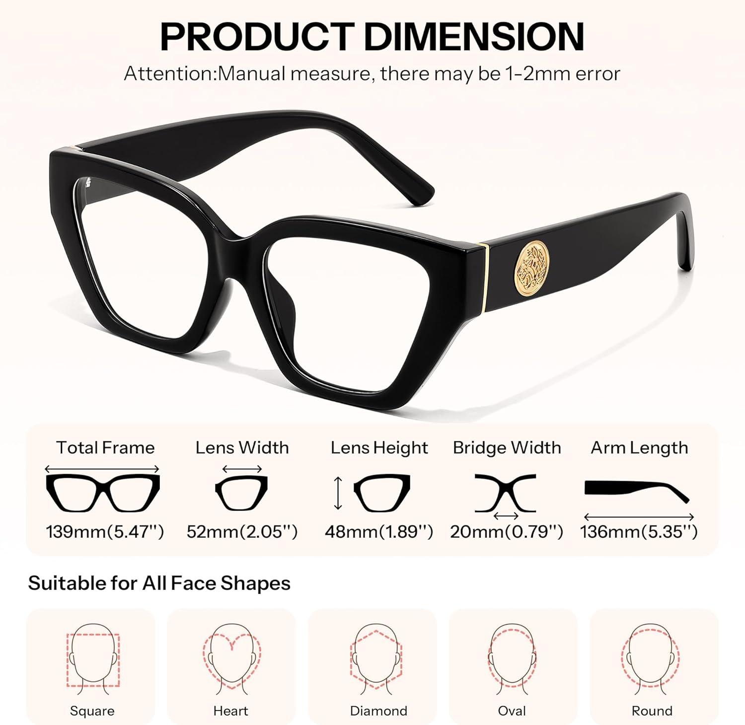 image:imageFEISEDY Women Cat Eye Blue Light Blocking Glasses Trendy Cateye Design for Daily Wear B0350Black