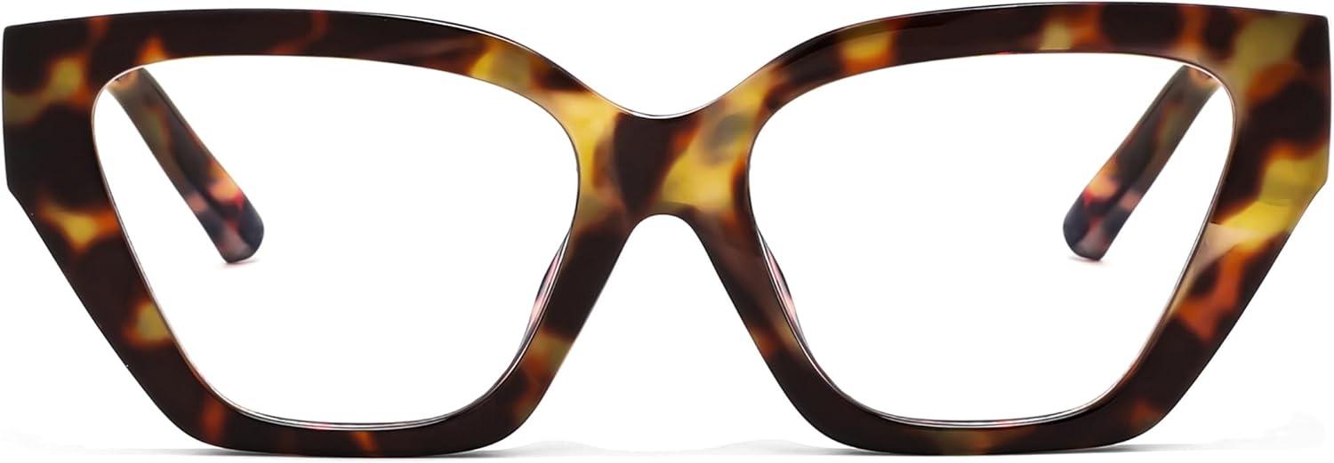 image:imageFEISEDY Women Cat Eye Blue Light Blocking Glasses Trendy Cateye Design for Daily Wear B0350Tortoise