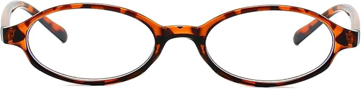 image:imageFEISEDY Y2K Retro Oval Blue Light Glasses for Women Fashion Small Face Eyewear Frame 90s Nerd Fake Cosplay Eyeglasses B0258