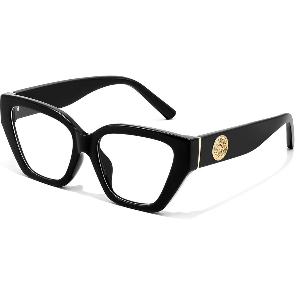 image:imageFEISEDY Women Cat Eye Blue Light Blocking Glasses Trendy Cateye Design for Daily Wear B0350Black