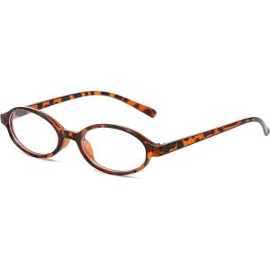 FEISEDY Y2K Retro Oval Blue Light Glasses for Women Fashion Small Face Eyewear Frame 90s Nerd Fake Cosplay Eyeglasses B0258