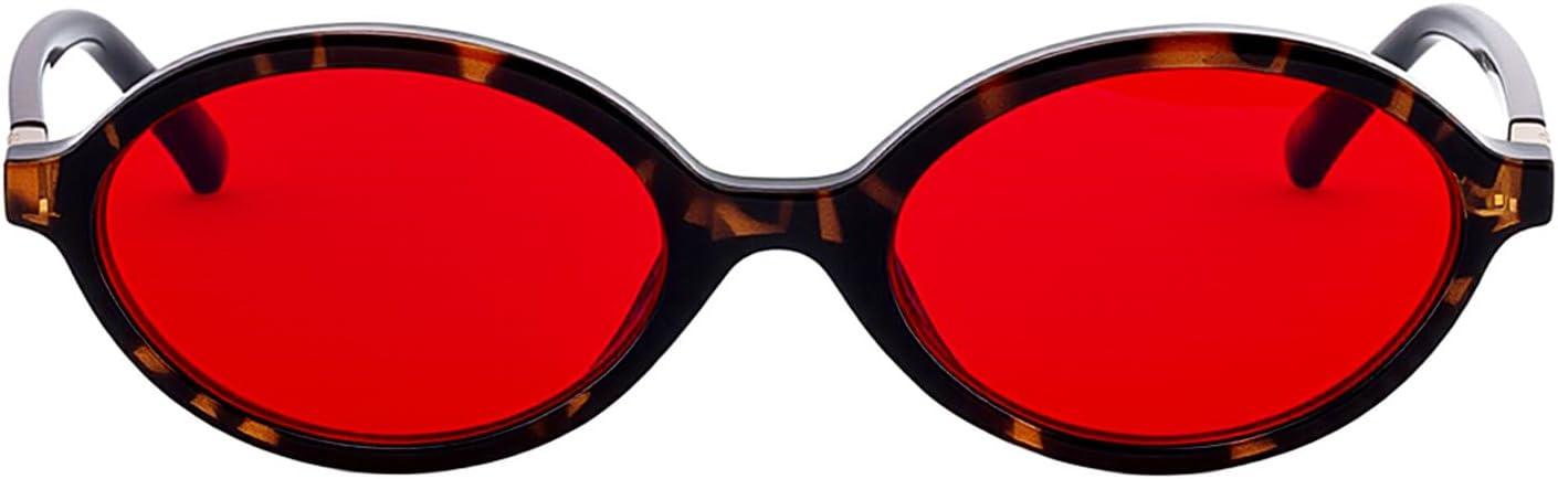 image:imageFEISEDY Oval Blue Light Glasses for Women Men Red Lens AntiBlue Light Fashion Computer Gaming Eyeglasses B0415Tortoise Frame Red Lenese
