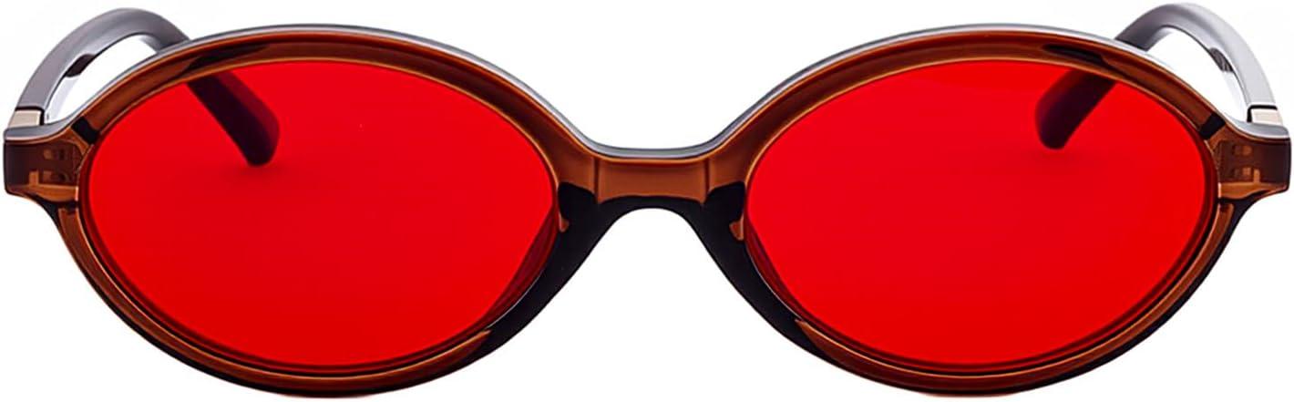 image:imageFEISEDY Oval Blue Light Glasses for Women Men Red Lens AntiBlue Light Fashion Computer Gaming Eyeglasses B0415Transparent Tea Frame Red Lenese