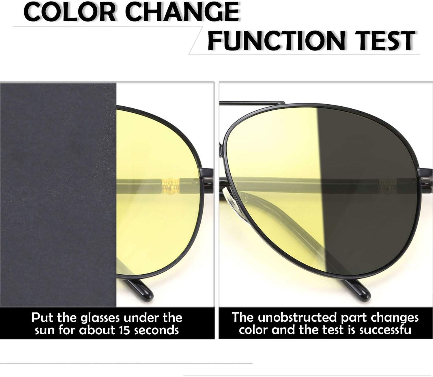 image:imageFEISEDY Aviator Polarized Night Driving Sunglasses Anti Glare Yellow Lens B266801 Black Frame