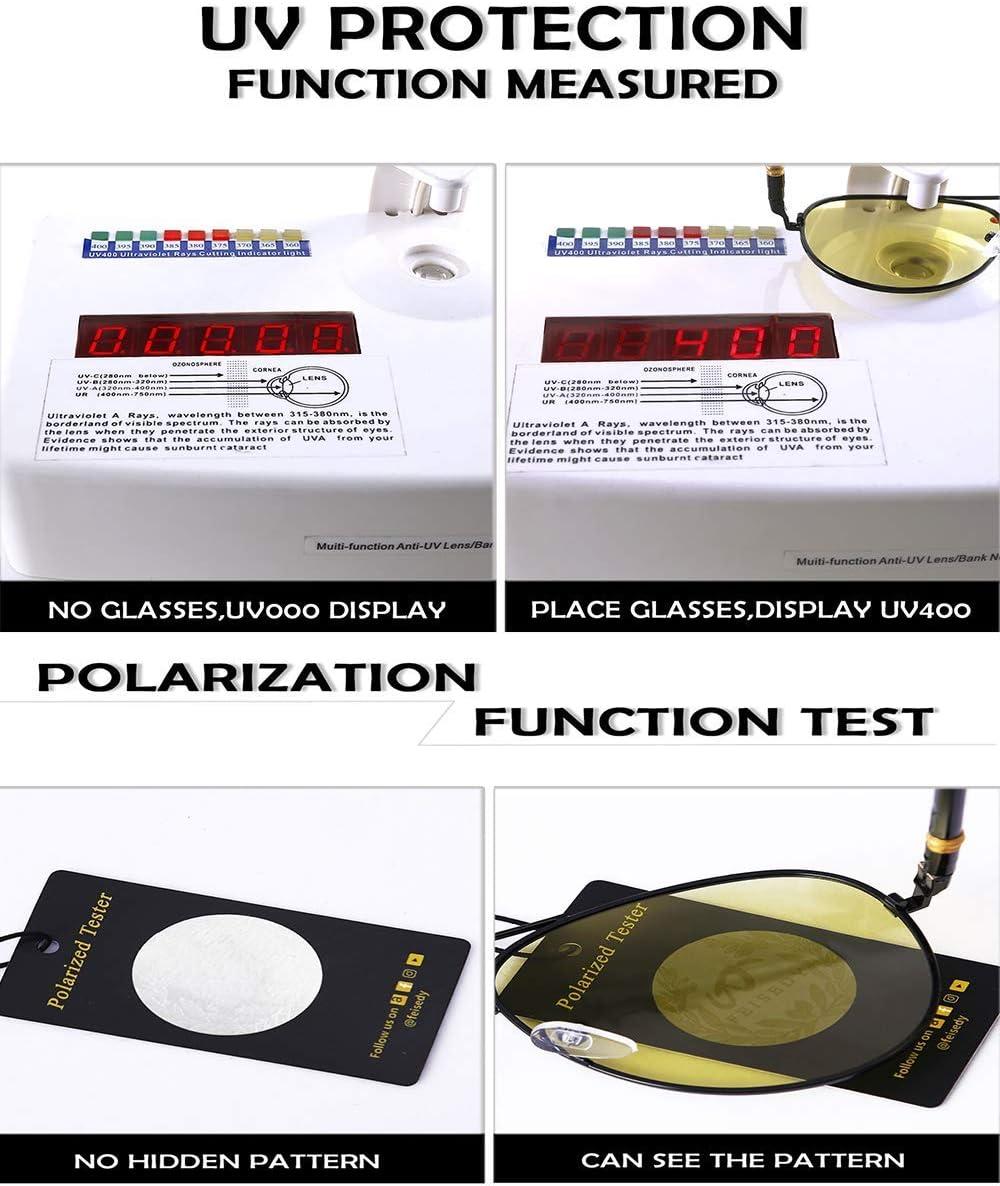 image:imageFEISEDY Aviator Polarized Night Driving Sunglasses Anti Glare Yellow Lens B266802 Grey Frame