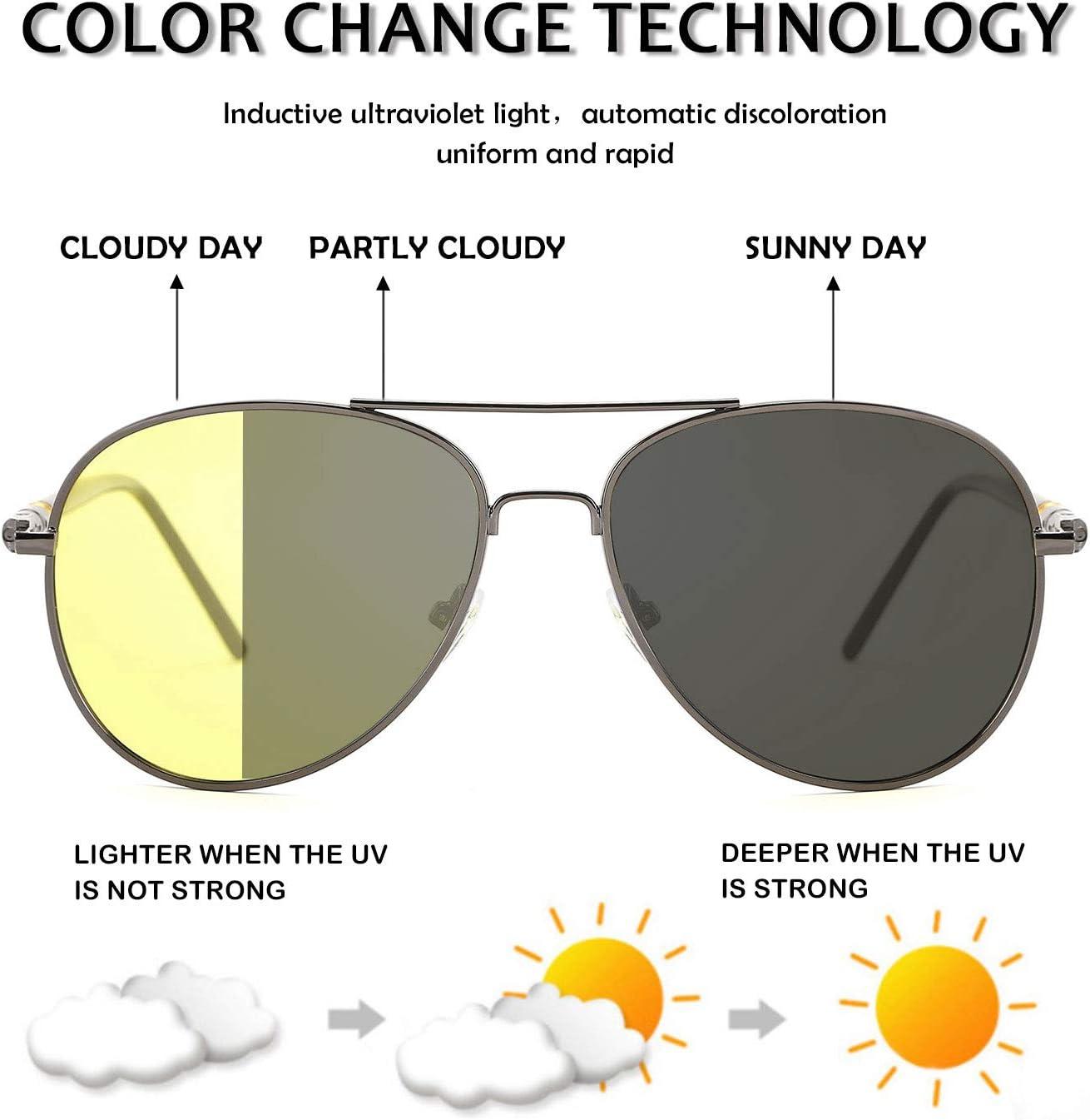image:imageFEISEDY Aviator Polarized Night Driving Sunglasses Anti Glare Yellow Lens B266802 Grey Frame
