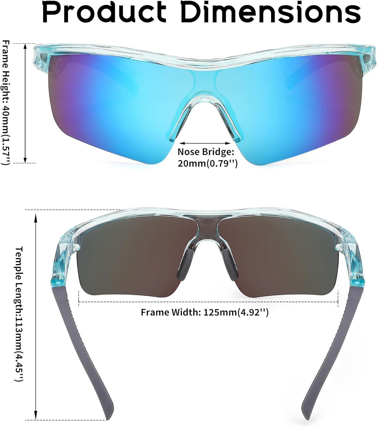 image:imageFEISEDY Kids Teens Baseball Polarized Sunglasses Sports TR90 Frame Boys Girls Cycling B24542pack Transparent Purple Purpletransparent Blue Blue