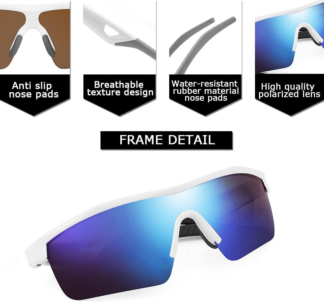 image:imageFEISEDY Kids Teens Baseball Polarized Sunglasses Sports TR90 Frame Boys Girls Cycling B24543pack Black Redwhite Bluewhite Red