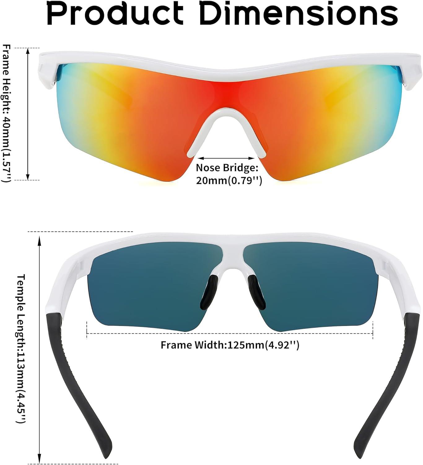image:imageFEISEDY Kids Teens Baseball Polarized Sunglasses Sports TR90 Frame Boys Girls Cycling B24543pack Black Redwhite Bluewhite Red
