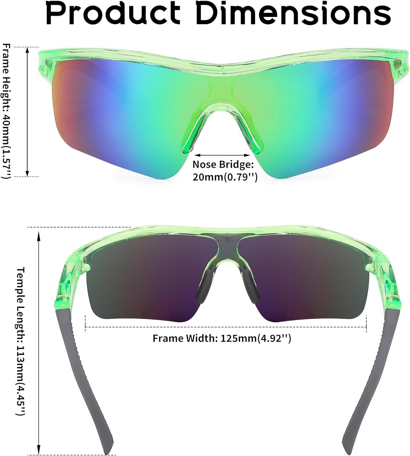 image:imageFEISEDY Kids Teens Baseball Polarized Sunglasses Sports TR90 Frame Boys Girls Cycling B24543pack Transparent Grey Bluetransparent Green Greenspot Red