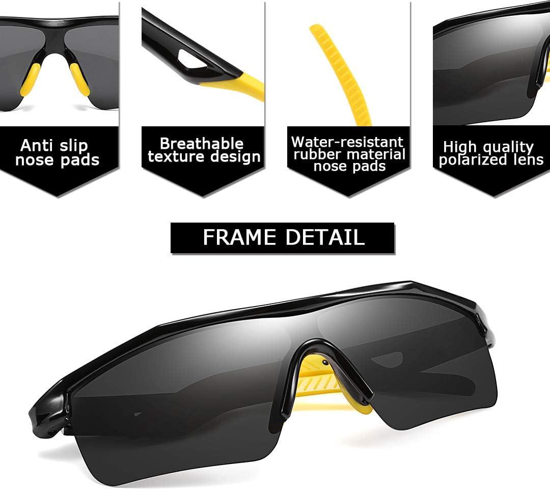 image:imageFEISEDY Kids Teens Baseball Polarized Sunglasses Sports TR90 Frame Boys Girls Cycling B2454Blackyellow