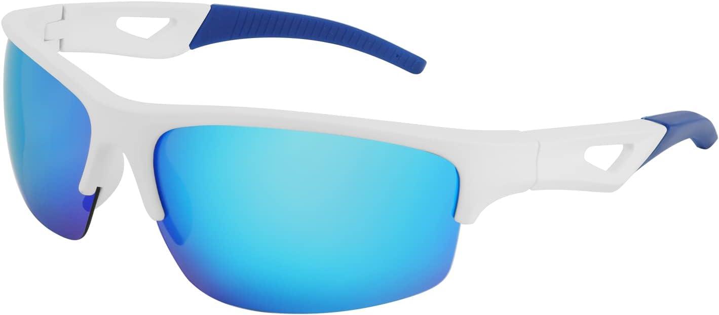 image:imageFEISEDY Polarized Sports Sunglasses Driving Cycling Shades For Men Women Baseball Running UV Protection Sunglasses B2878Blue Mirrored
