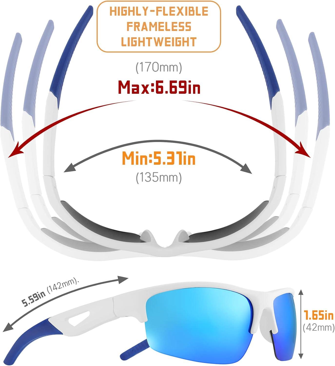 image:imageFEISEDY Polarized Sports Sunglasses Driving Cycling Shades For Men Women Baseball Running UV Protection Sunglasses B2878Blue Mirrored