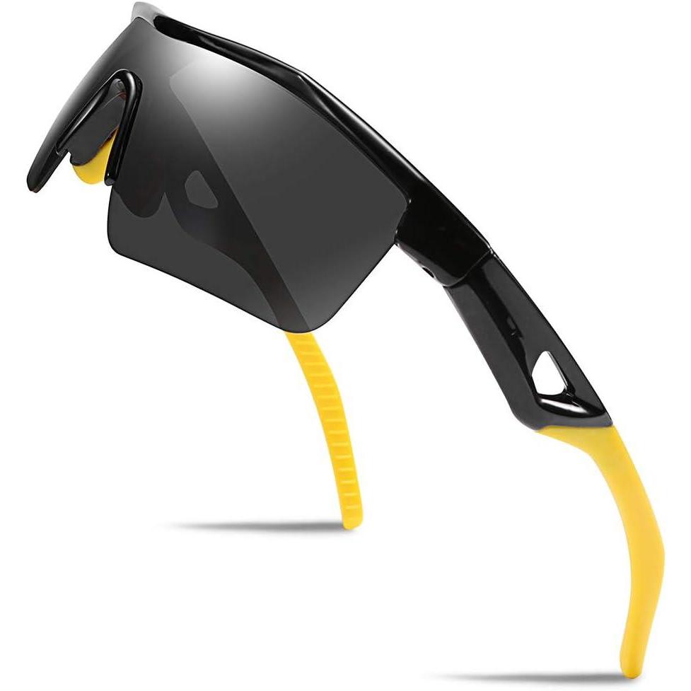 image:imageFEISEDY Kids Teens Baseball Polarized Sunglasses Sports TR90 Frame Boys Girls Cycling B2454Blackyellow