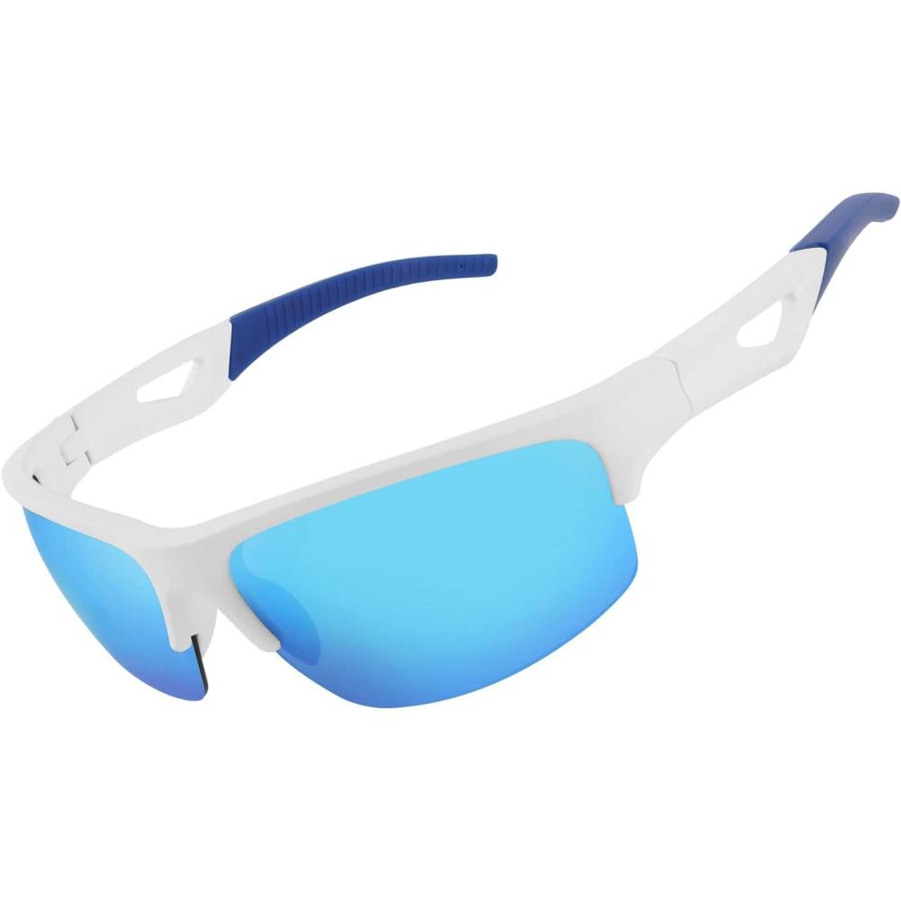 image:imageFEISEDY Polarized Sports Sunglasses Driving Cycling Shades For Men Women Baseball Running UV Protection Sunglasses B2878Blue Mirrored