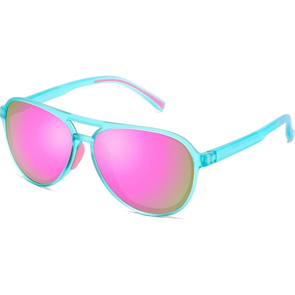 image:imageFEISEDY Polarized Aviator Sunglasses for Men Women Trendy Classic Sports Driving Outdoor TAC Lens UV400 TR90 Eyewears B0378Mint GreenPink