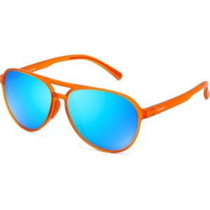 FEISEDY Polarized Aviator Sunglasses for Men Women Trendy Classic Sports Driving Outdoor TAC Lens UV400 TR90 Eyewears B0378(Orange/Blue)